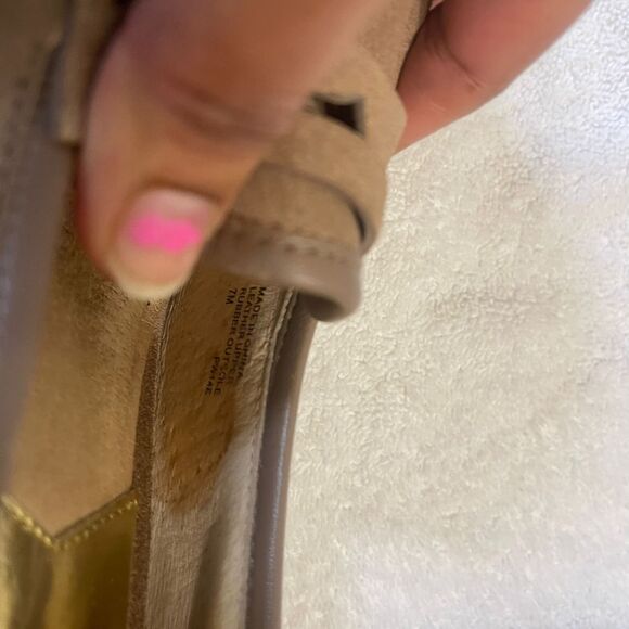 Michael Kors MK Women's Leather High Heel Loafer Pump Wedges Size 7 - Picture 12 of 13